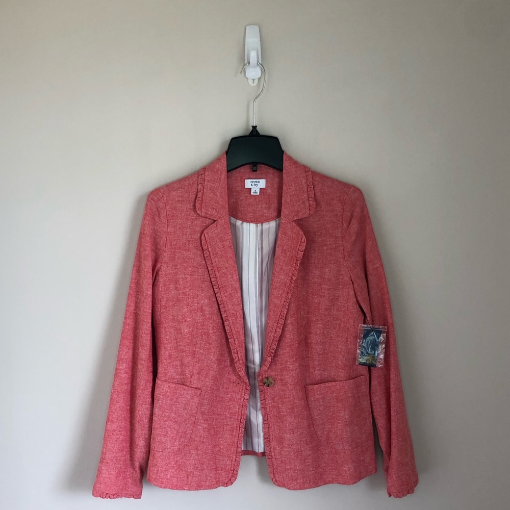 Crown & Ivy Preppy Red/White Blazer, BRAND NEW ‼️